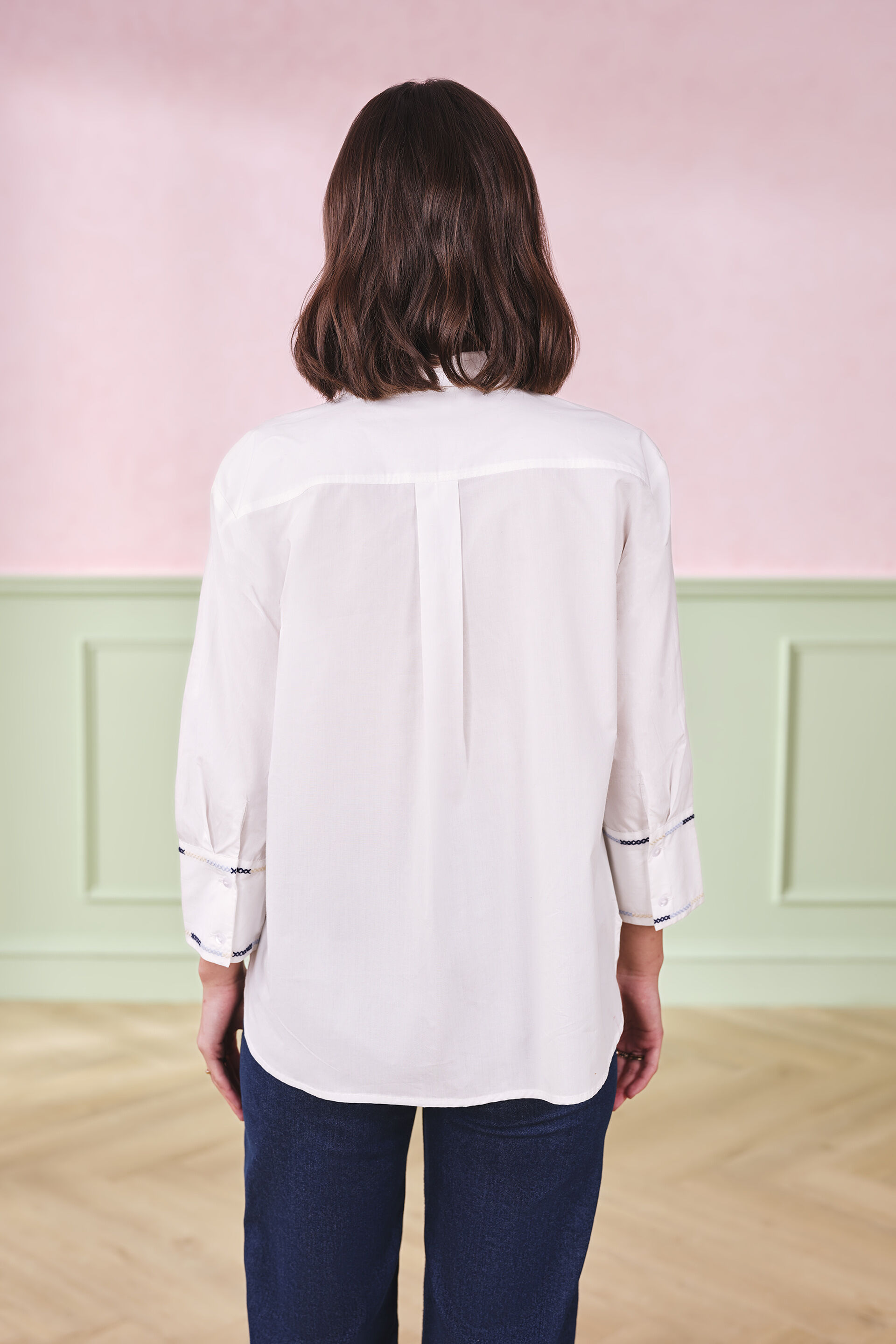 The Vanilla Button-Up Cotton Top, White, image 8